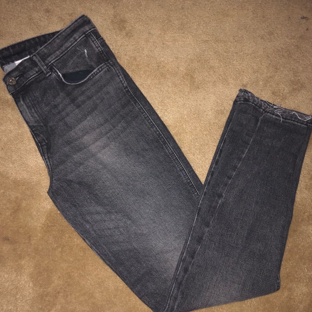 Black faded skinny jeans